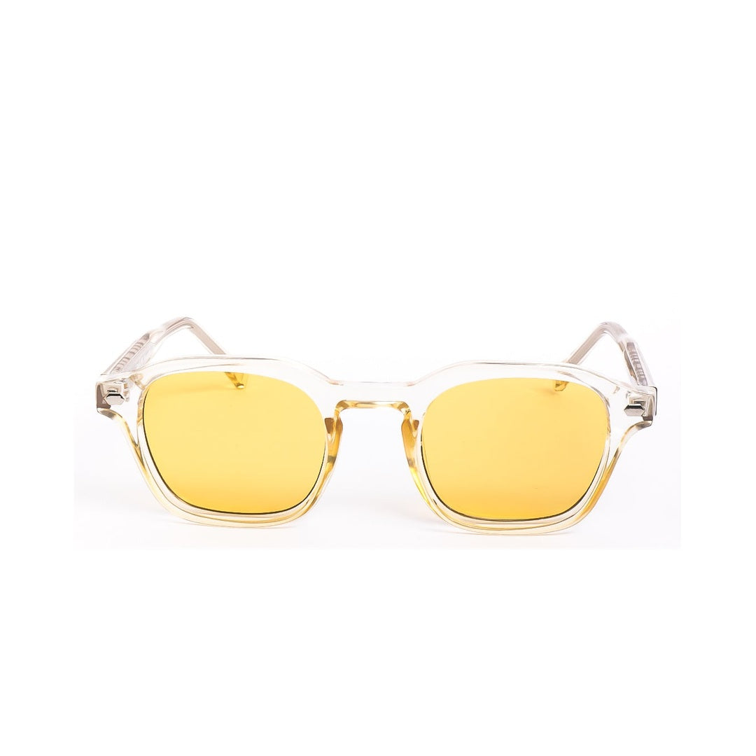 Lentes de sol BLU de Solivo en color amarillo, con diseño moderno y elegante, ofreciendo protección UV400.