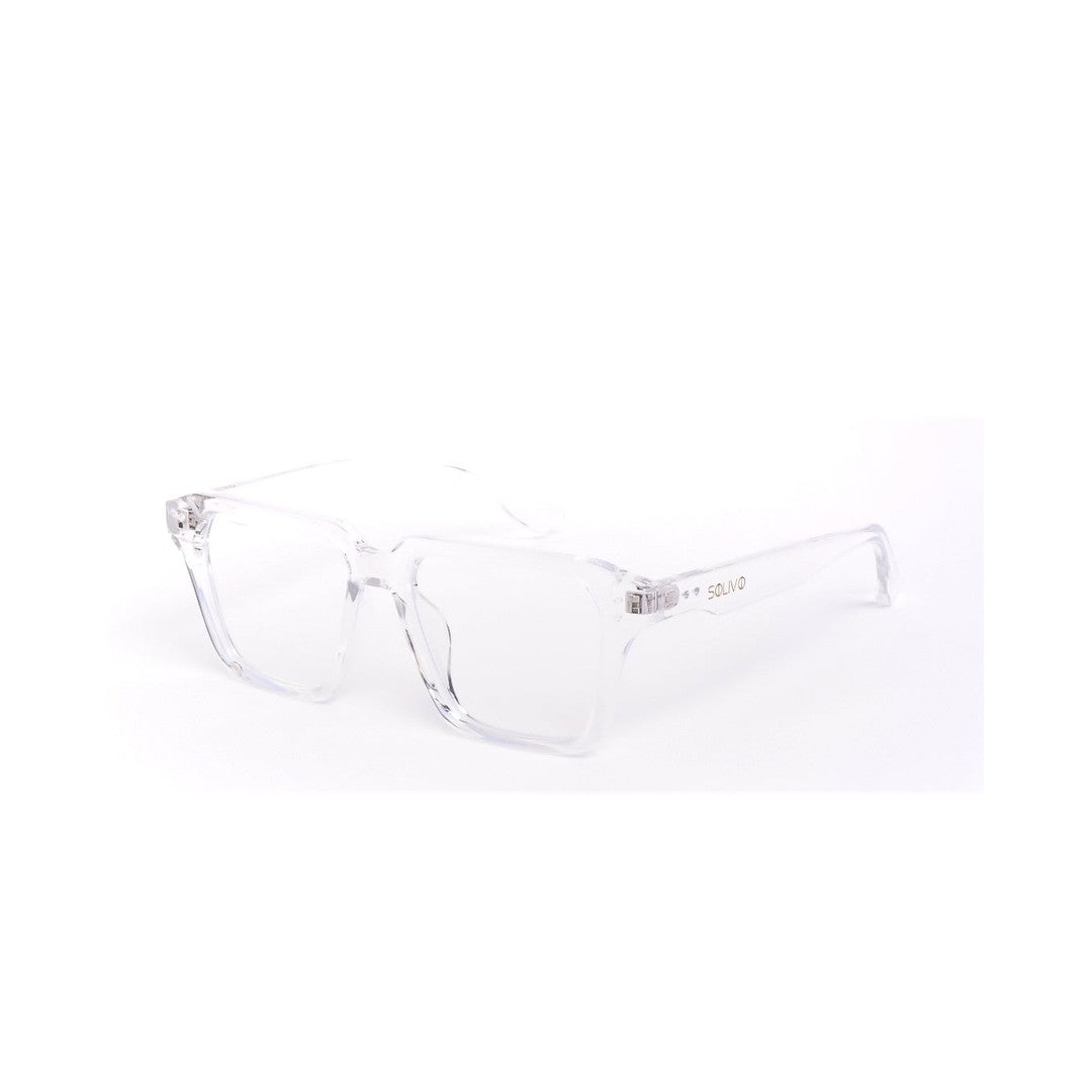 Lentes DUBL Blue light de Solivo, diseño moderno y elegante, con armazón transparente, ideales para resguardar tus ojos y lucir a la moda.