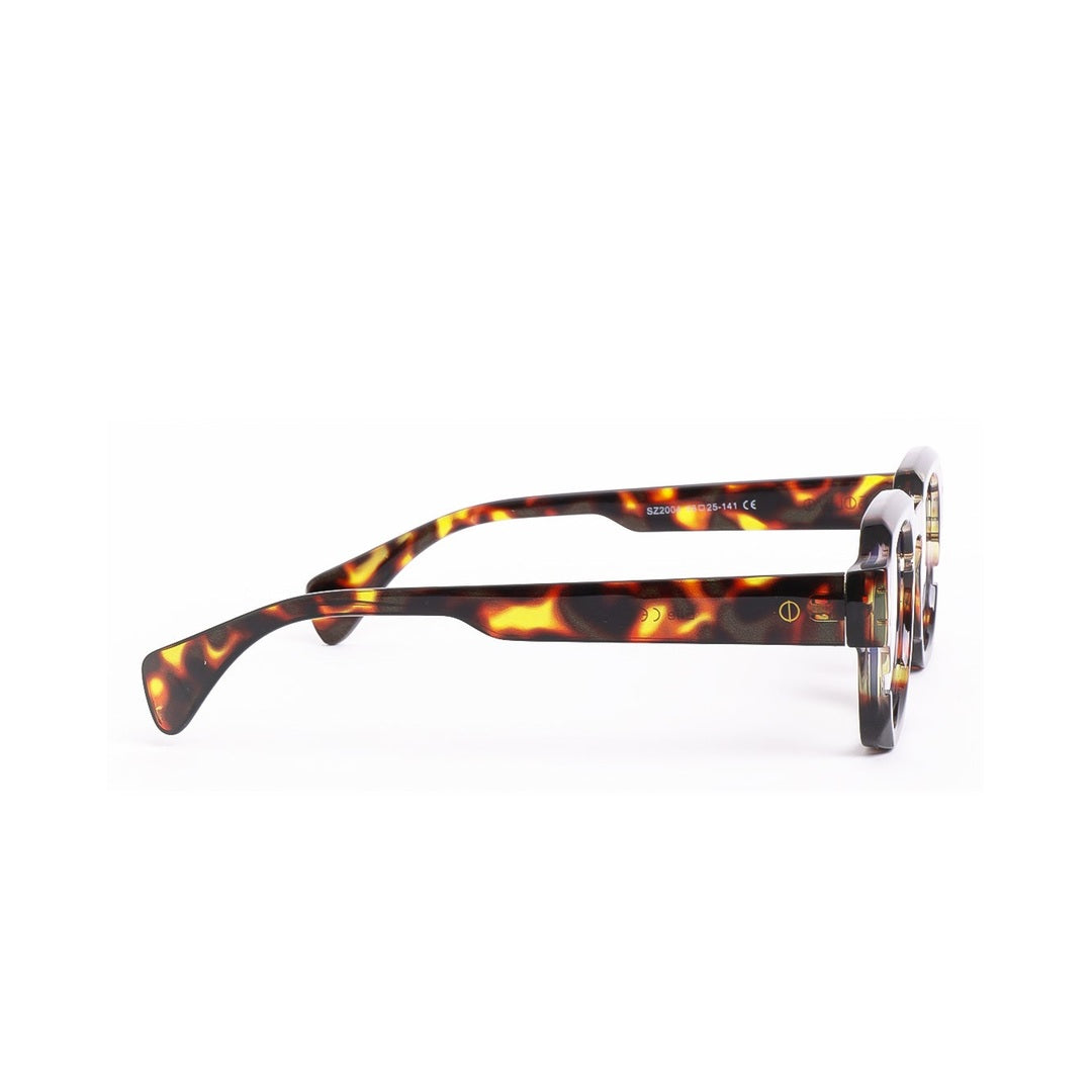 Lentes de sol Elle Blue light de Solivo, con un diseño elegante y moderno, mostrando la vista lateral en tonos carey, ideales para brindar protección UV400 y estilo.