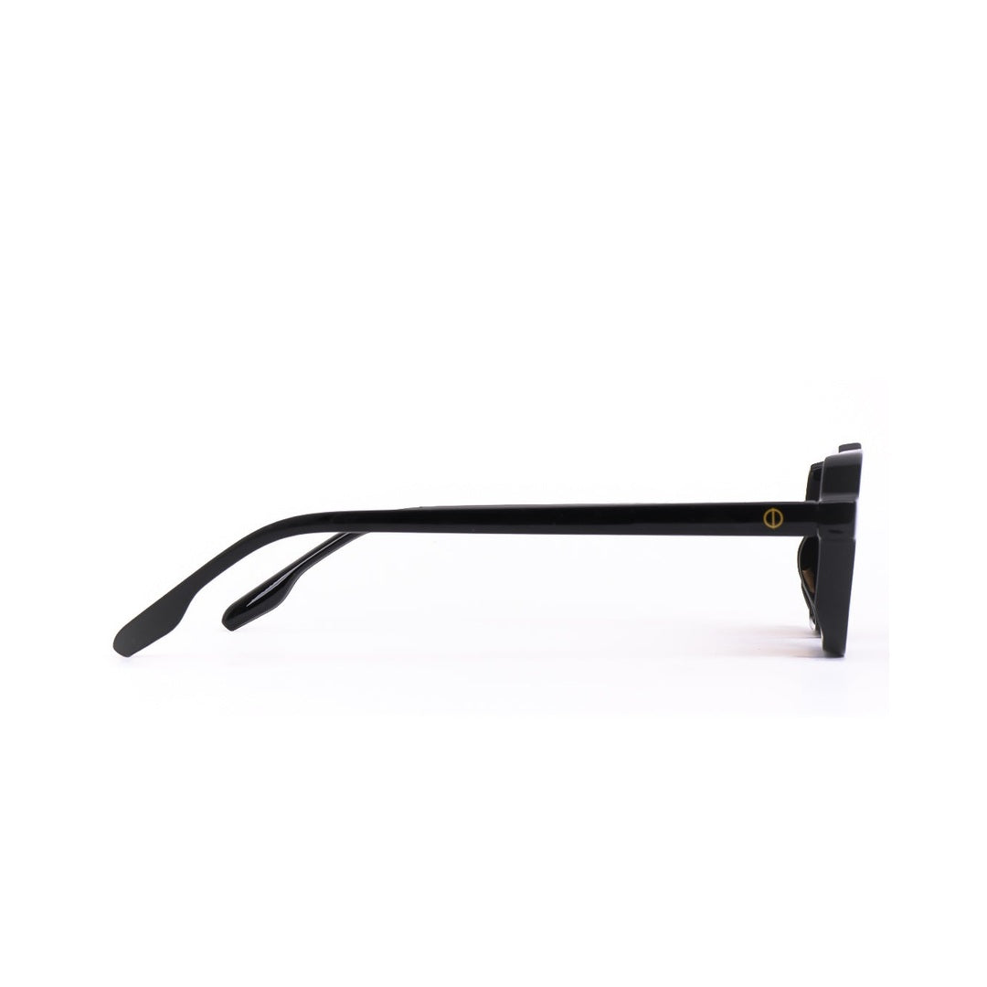 Perfil de los lentes de sol LIV de Solivo, destacando su diseño sofisticado y las varillas elegantes, ideales para cualquier outfit y ocasión.