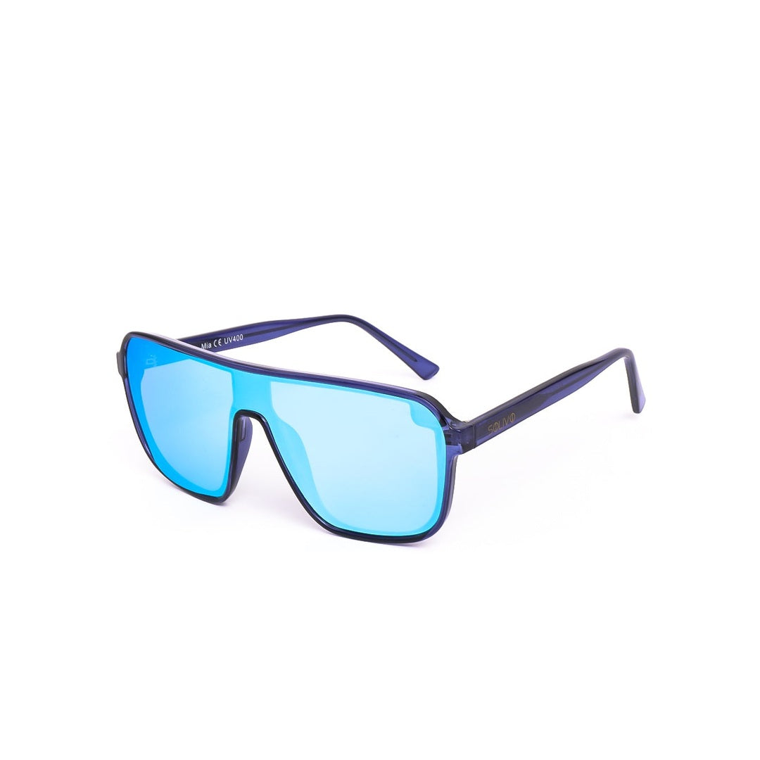 Gafas de sol MIA - Azul de Solivo, con diseño elegante y lentes polarizados en color azul. Ideal para destacar tu estilo y protegerte de los rayos UV.