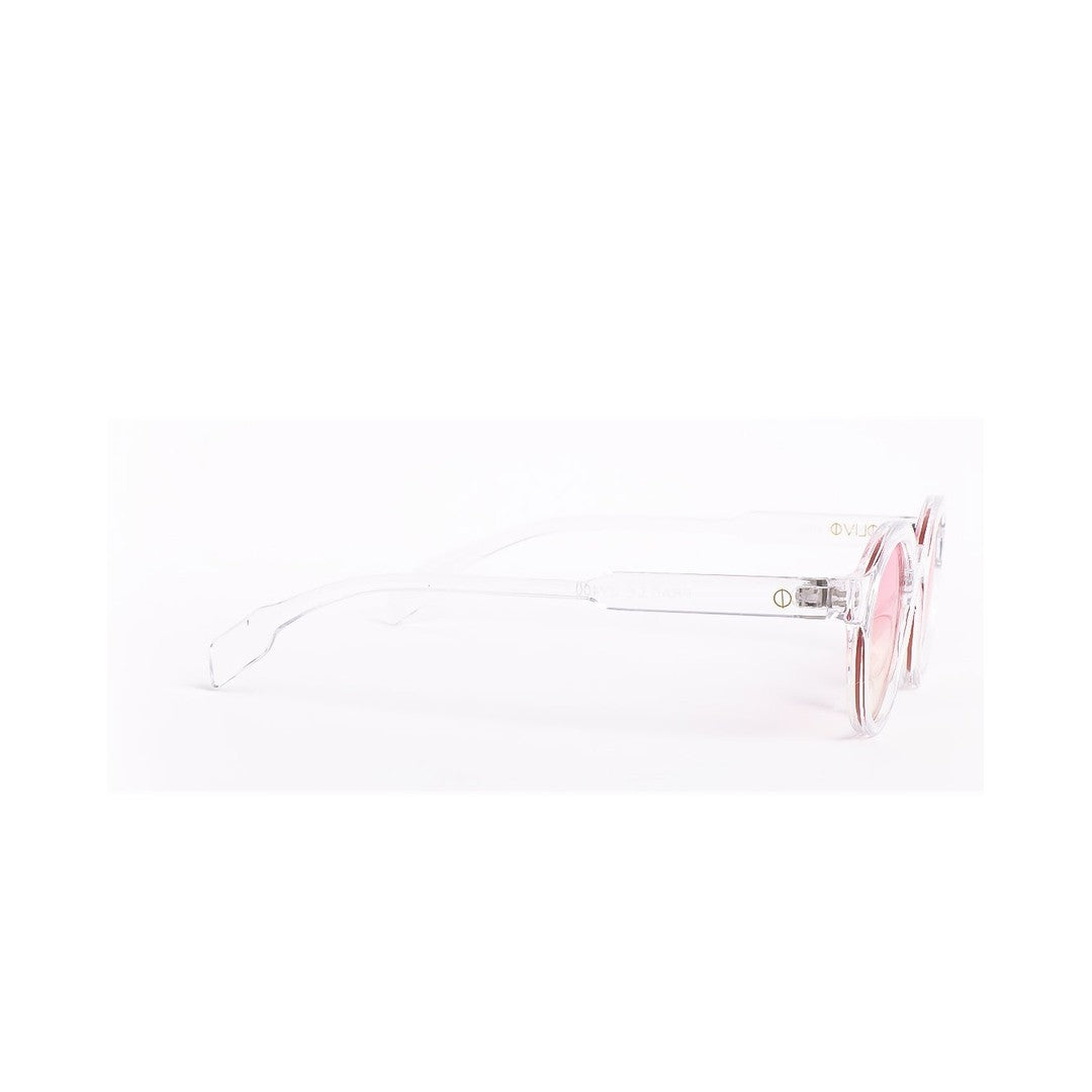 Lentes de sol PRAG de Solivo en color cristal rosa, diseño elegante y moderno, ideales para disfrutar del sol con estilo y protección UV400.