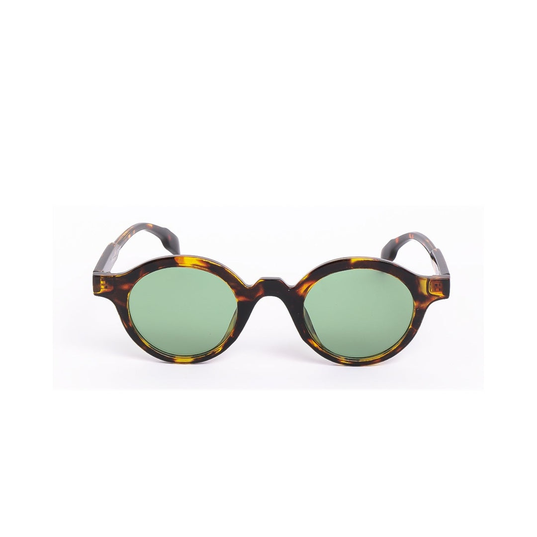 Lentes de sol PRAG Carey Oliva de Solivo, con diseño elegante y moderno en color carey, equipados con lentes verdes polarizados que brindan protección UV400 y estilo sofisticado.