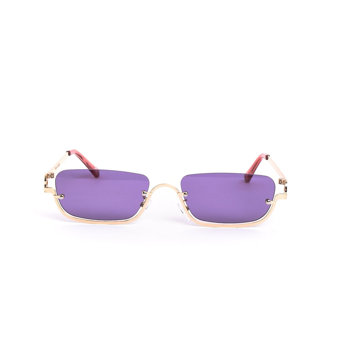 Gafas de sol TOKY Morado de Solivo, diseño elegante con lentes morados y montura dorada.