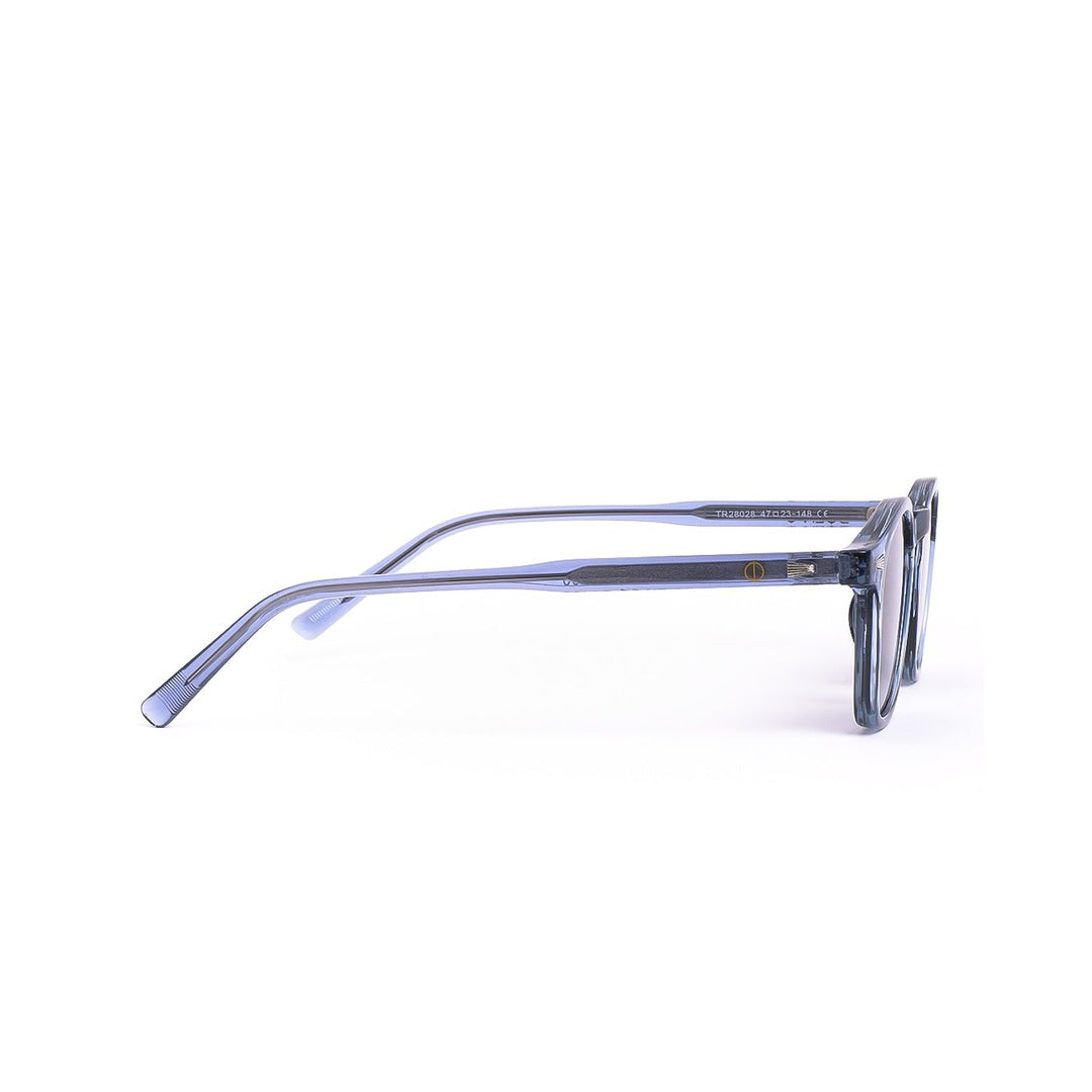 Vista lateral de los lentes de sol VIEN - Azul Gris de Solivo, mostrando su marco ligero y ajuste cómodo, perfectos para aventuras al aire libre.