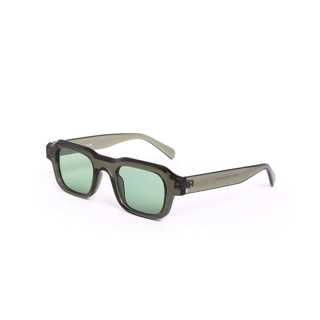 Lentes de sol Vio de Solivo en un ángulo lateral, mostrando la elegancia y estilo de sus monturas.