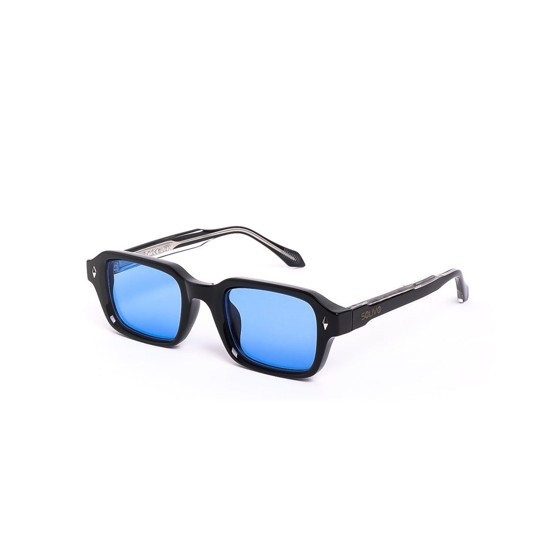 Estilo sofisticado de los lentes de sol ZEN - Azul de Solivo, ideales para cualquier actividad al aire libre con diseño elegante.