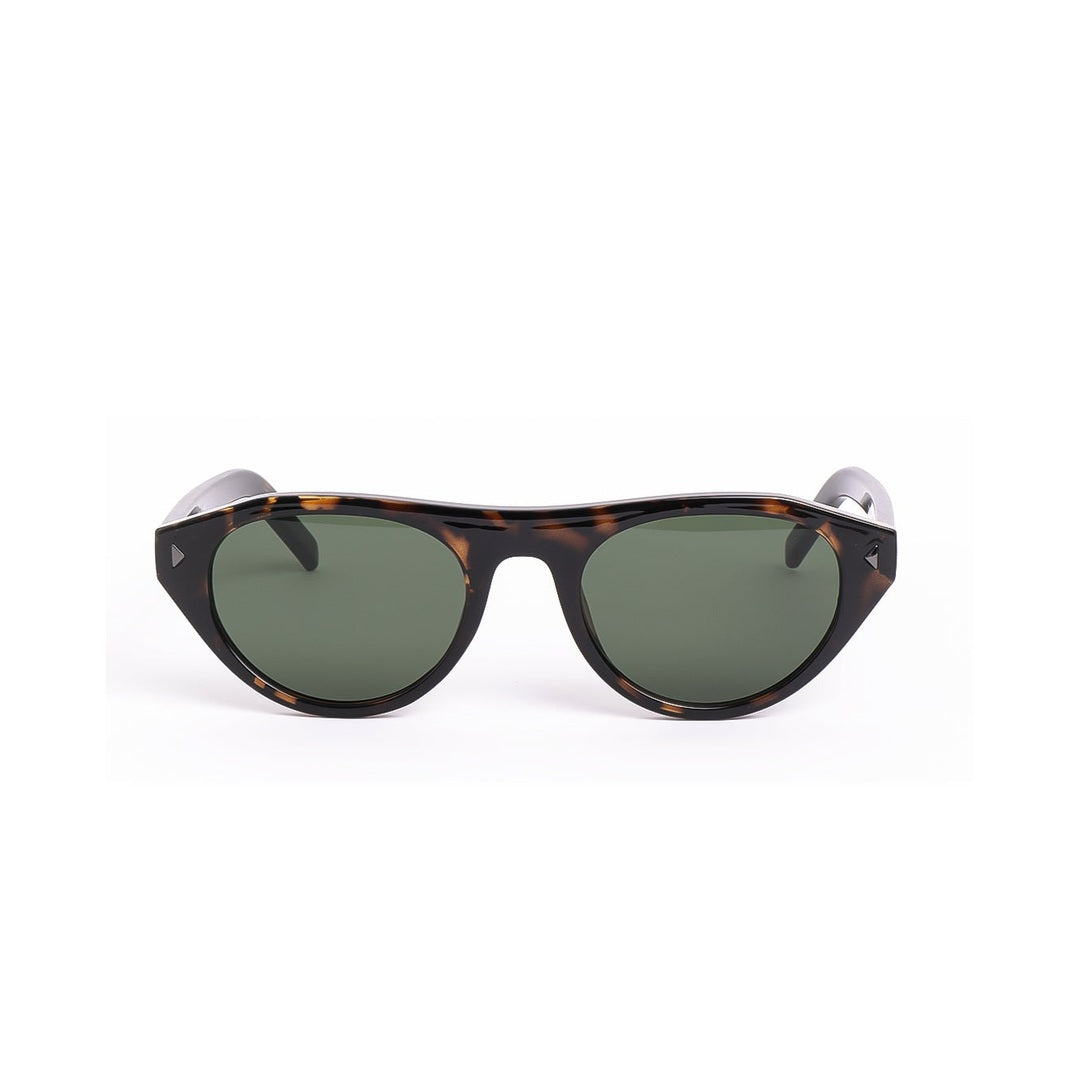 Lentes de sol AMST de Solivo en diseño elegante y moderno, con marco oscuro y lentes verdes, perfectos para destacar con estilo y proporcionar protección UV400.
