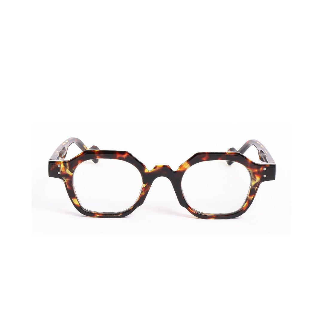 Lentes ARI de Solivo en diseño elegante, vista frontal con marco de carey, ideal para protección UV y estilo moderno.