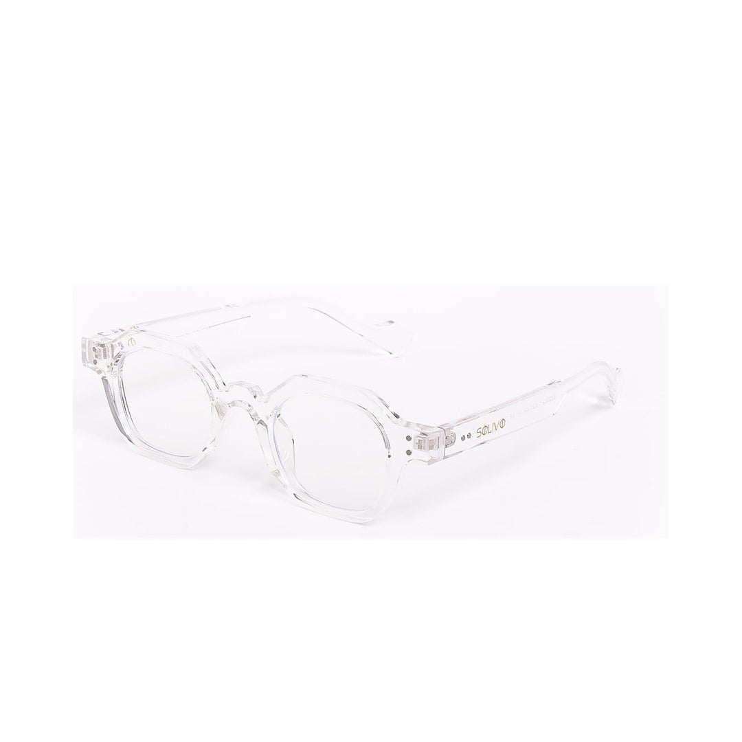 Lentes de sol ARI de Solivo en color transparente, con diseño elegante y moderno. Perfectos para combinar estilo y protección UV400.