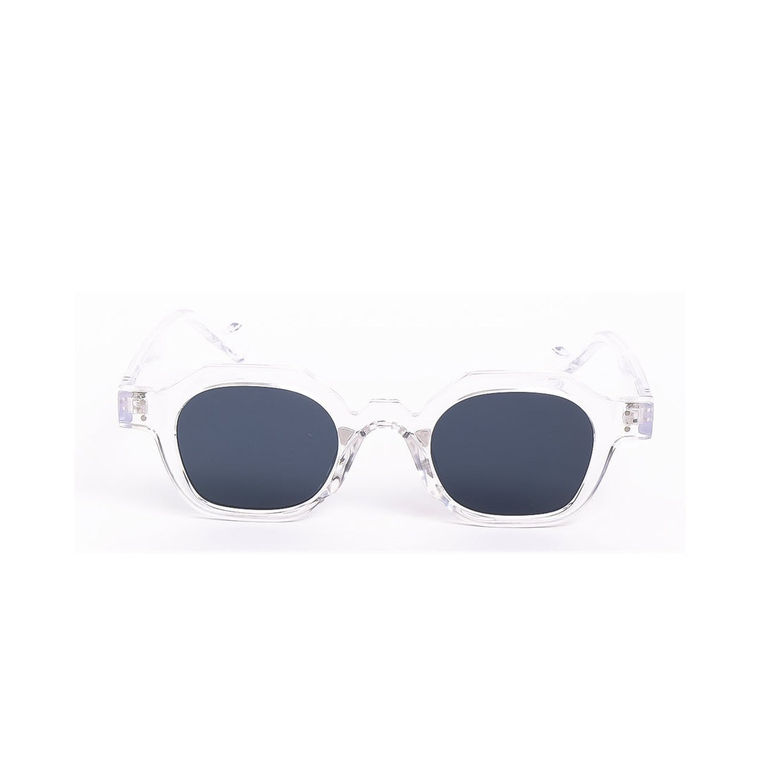 Lentes de sol ARI de Solivo con diseño transparente y lentes oscuros, ideales para un look elegante y protegido bajo el sol.