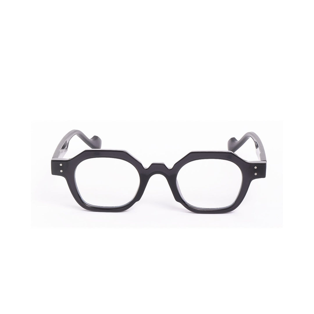Lentes de sol ARI de Solivo en color gris, diseño elegante y moderno, vista frontal destacando su forma distintiva.