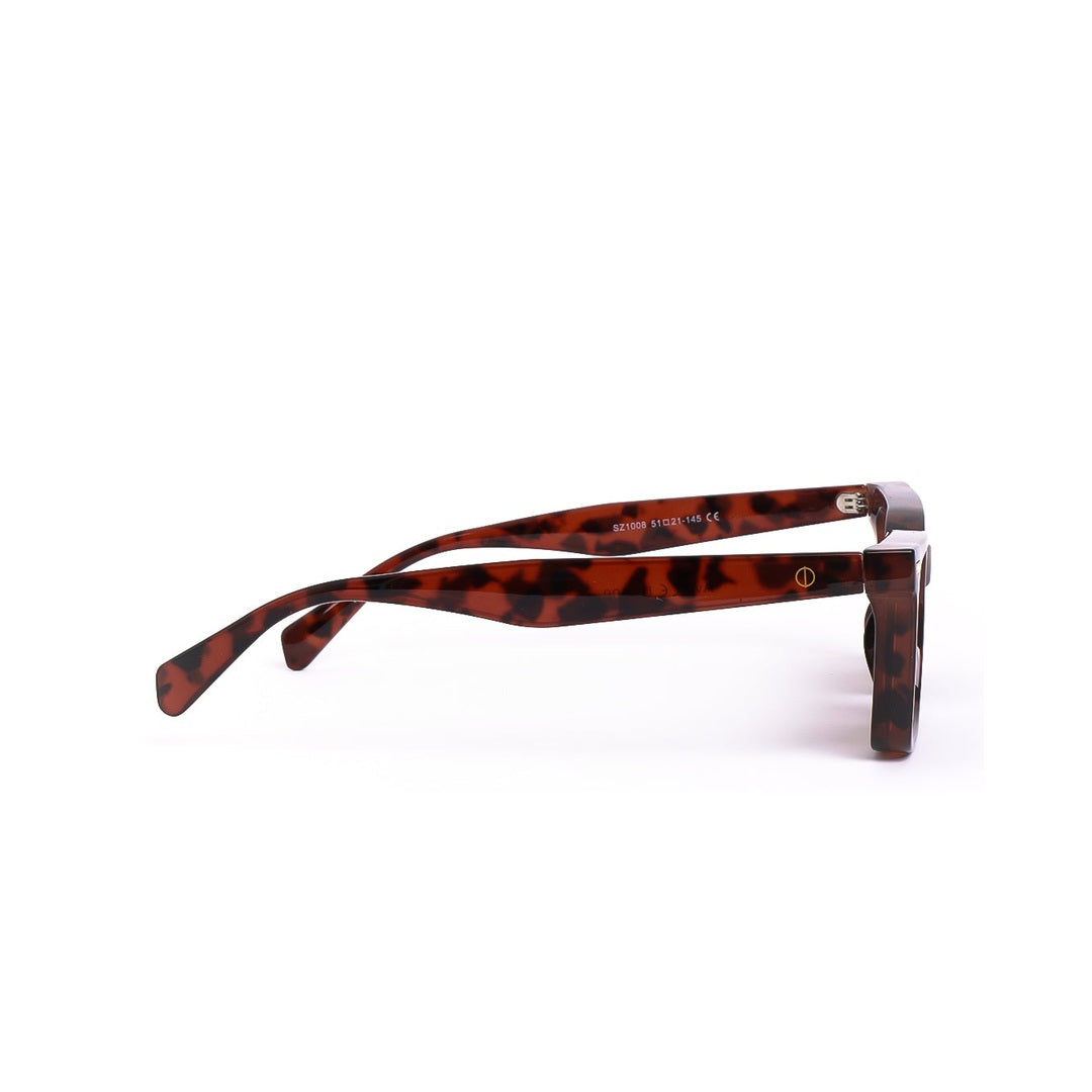 Vista de perfil de los lentes de sol Ava Carey de Solivo — diseño tortoise premium y protección UV400