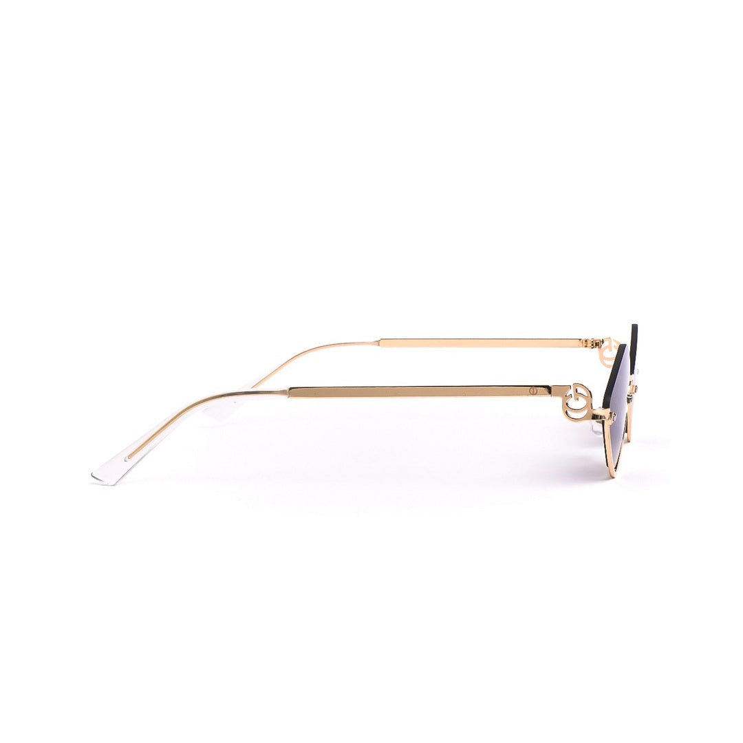 Lentes de sol BERL de Solivo desde un ángulo lateral, mostrando su diseño único y sofisticado, ideales para cualquier ocasión.