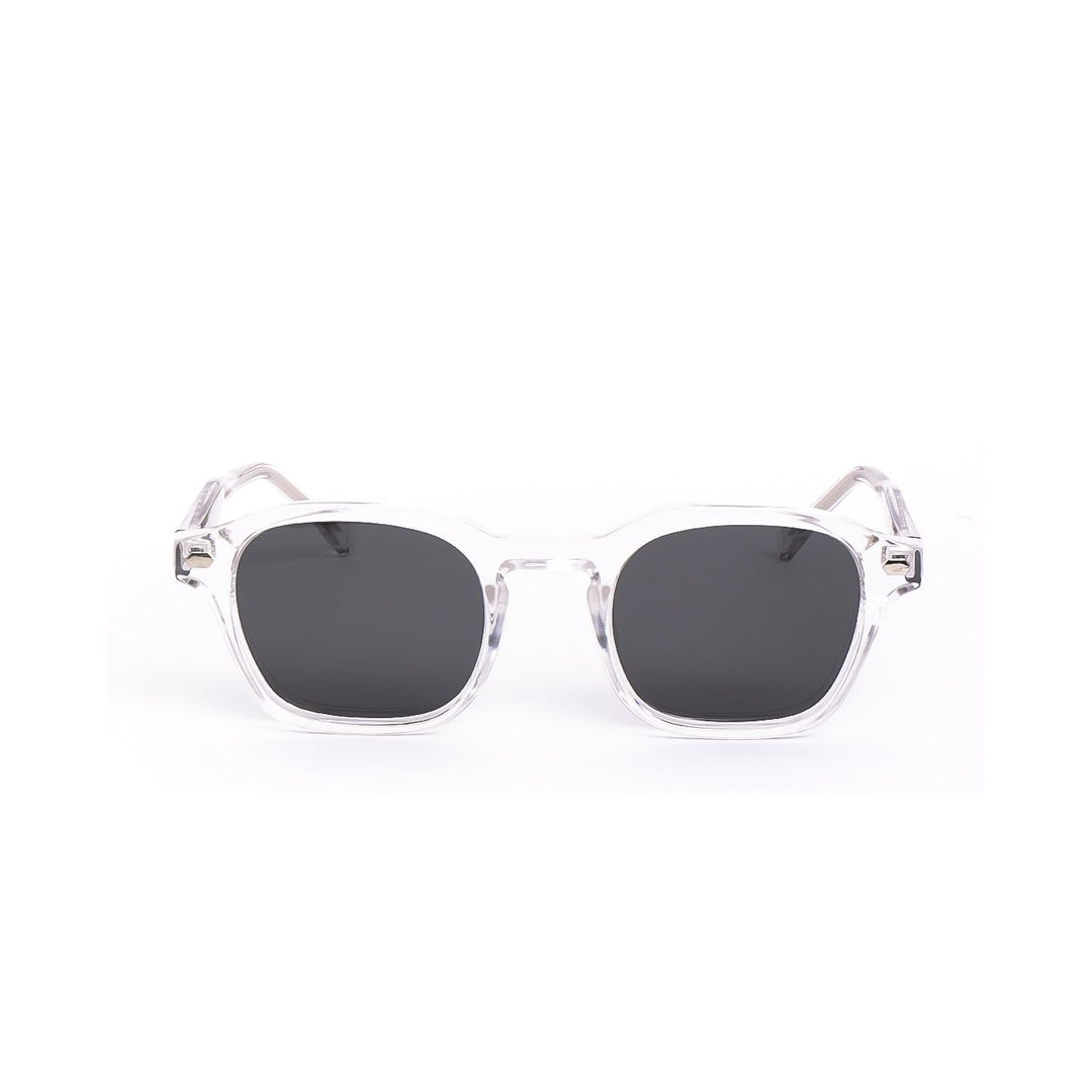 Lentes de sol BLU de Solivo, diseño moderno y transparente con lentes oscuros, perfectos para protección UV400 y estilo elegante.