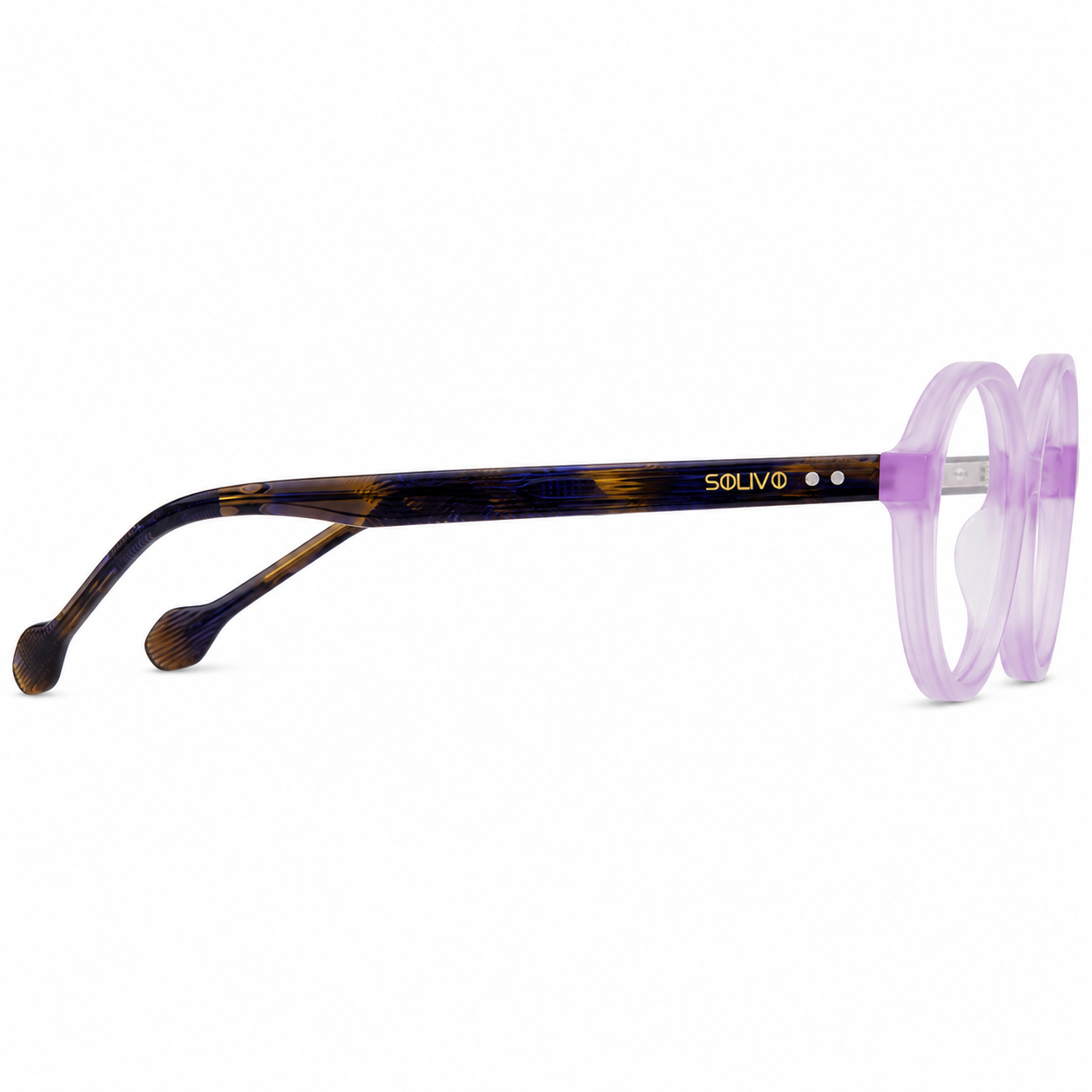 Lentes Hiko Lila con filtro de luz azul de Solivo — estilo juvenil para oficina y pantallas
