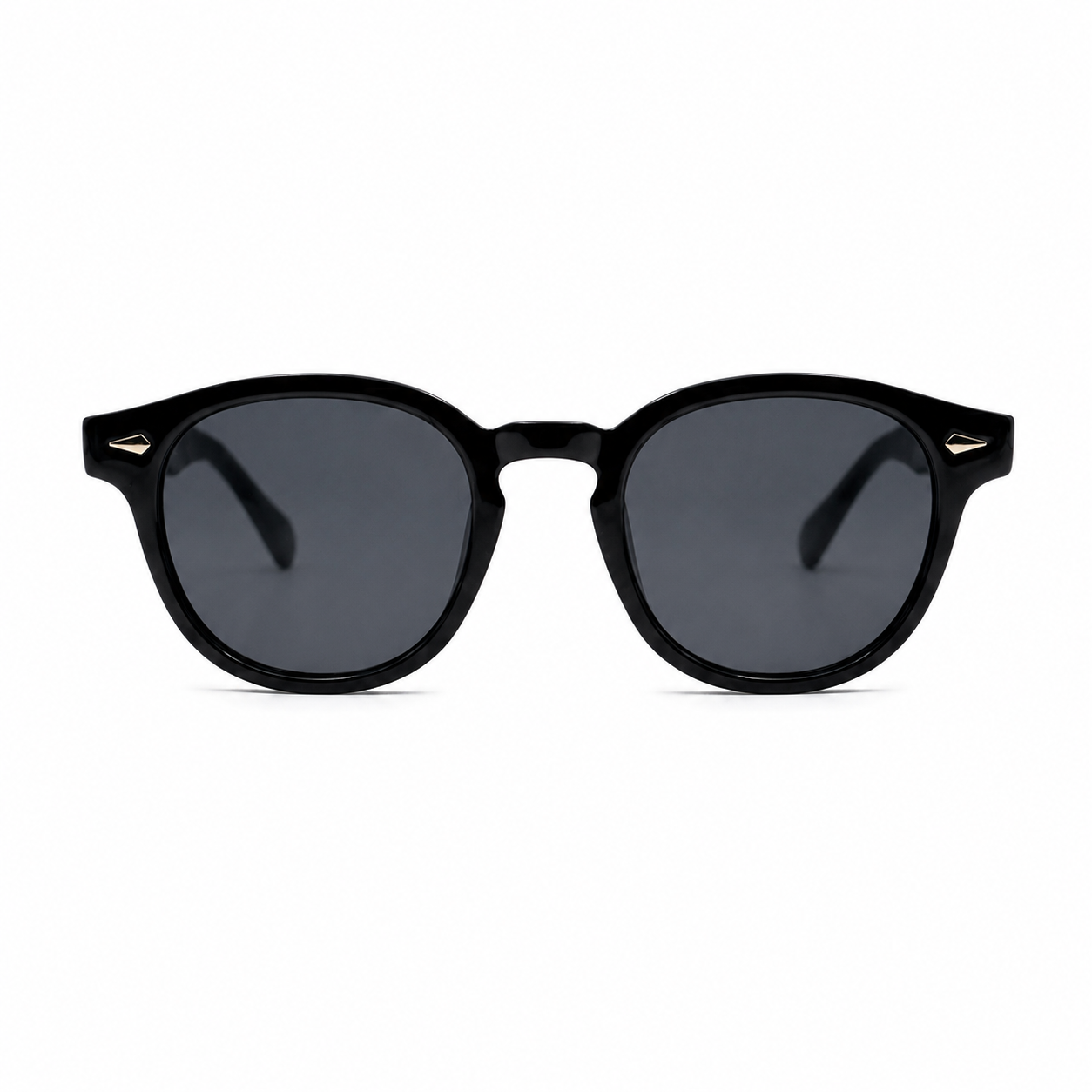 Lentes de sol ZEA de Solivo Eyewear — montura redonda negra con lente negro ahumado, protección UV400, Costa Rica