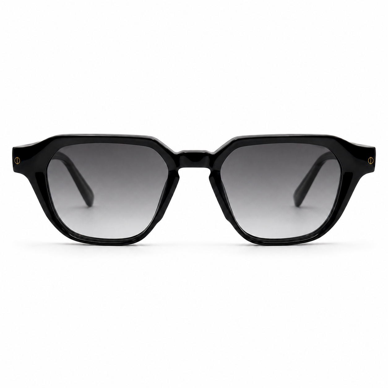Lentes de sol LUXA de Solivo Eyewear — montura negra con lente gris degradado, protección UV400, Costa Rica