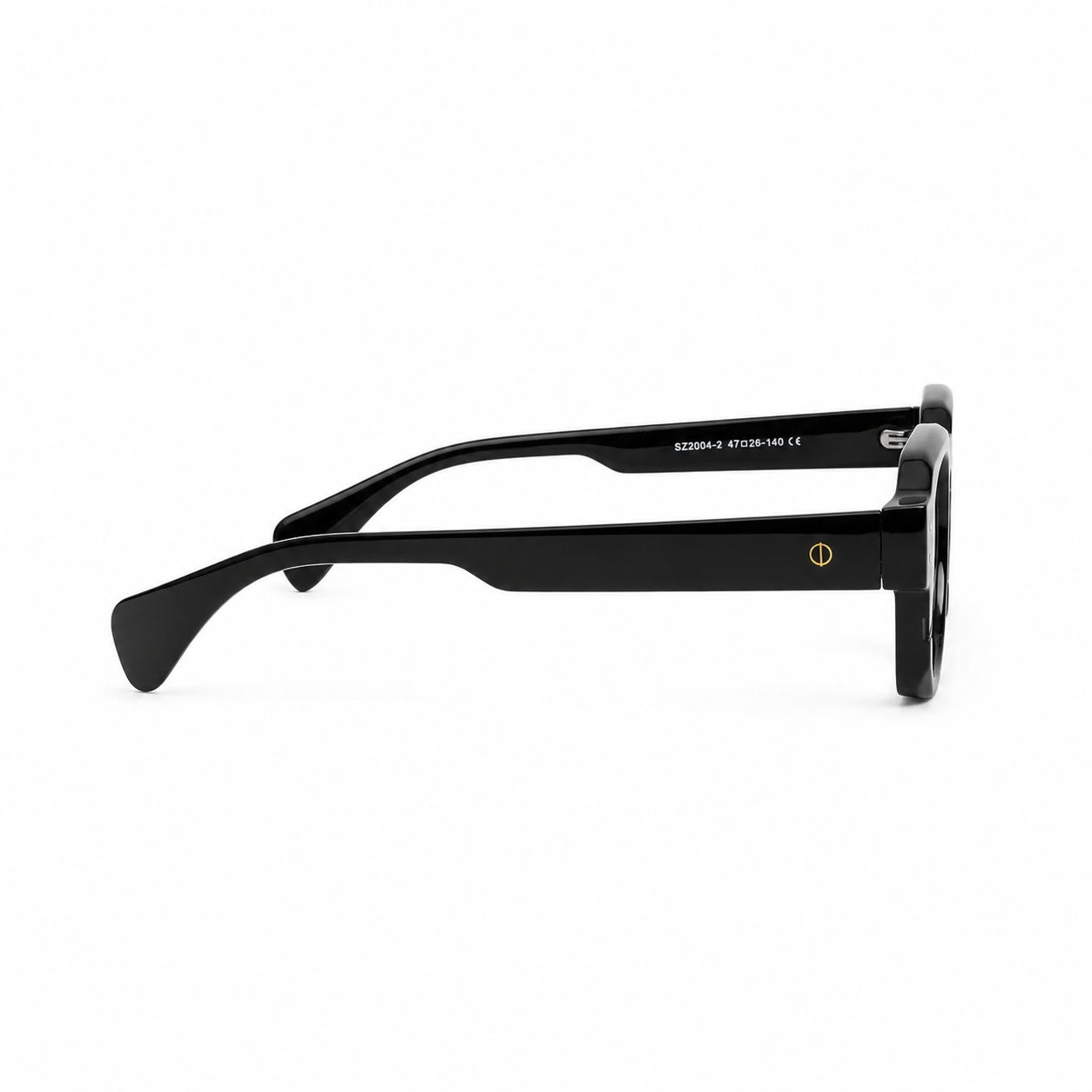 Vista lateral de los lentes Elle Negro con filtro de luz azul de Solivo — para oficina y pantallas