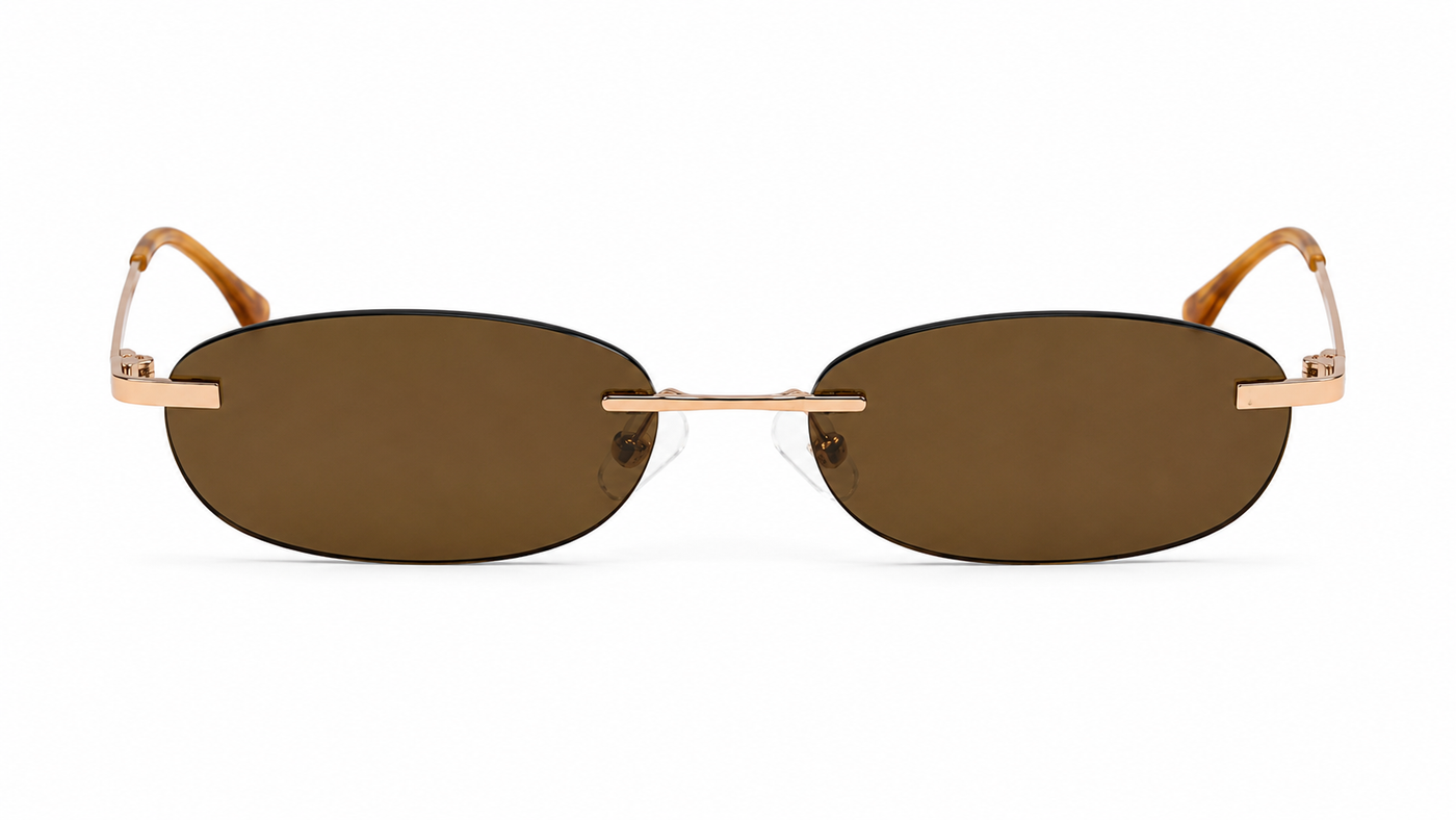 Lentes de sol MAX Negro Dorado de Solivo Eyewear con protección UV400 — montura metálica negra y dorada, Costa Rica