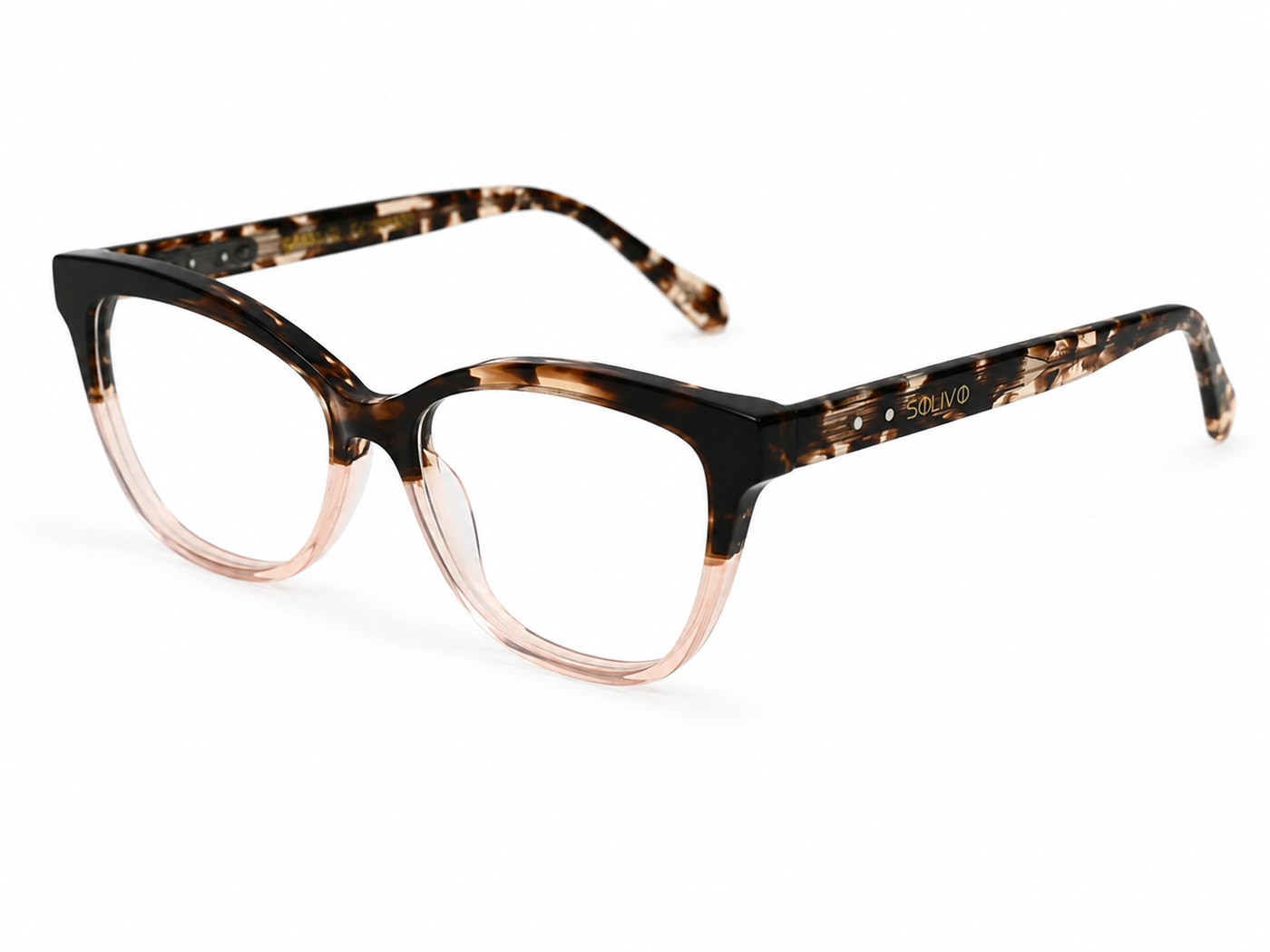 Vista frontal de los lentes ZARA Jirafa con filtro de luz azul de Solivo — para pantallas y uso diario