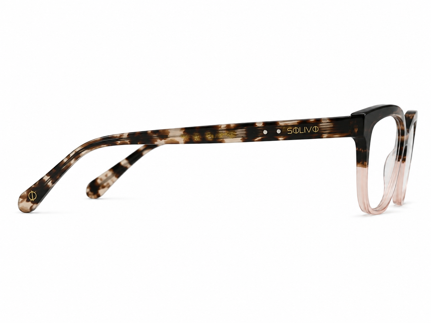 Vista lateral de los lentes ZARA Jirafa con filtro de luz azul de Solivo — para oficina y pantallas