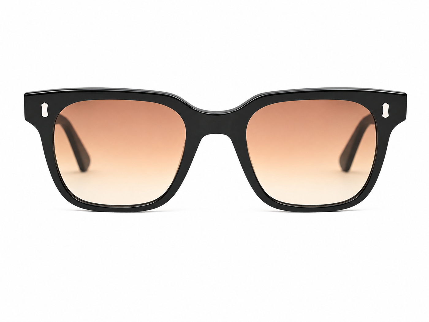 Lentes de sol NATI de Solivo Eyewear — montura negra con lente degradado sunset naranja, protección UV400, Costa Rica
