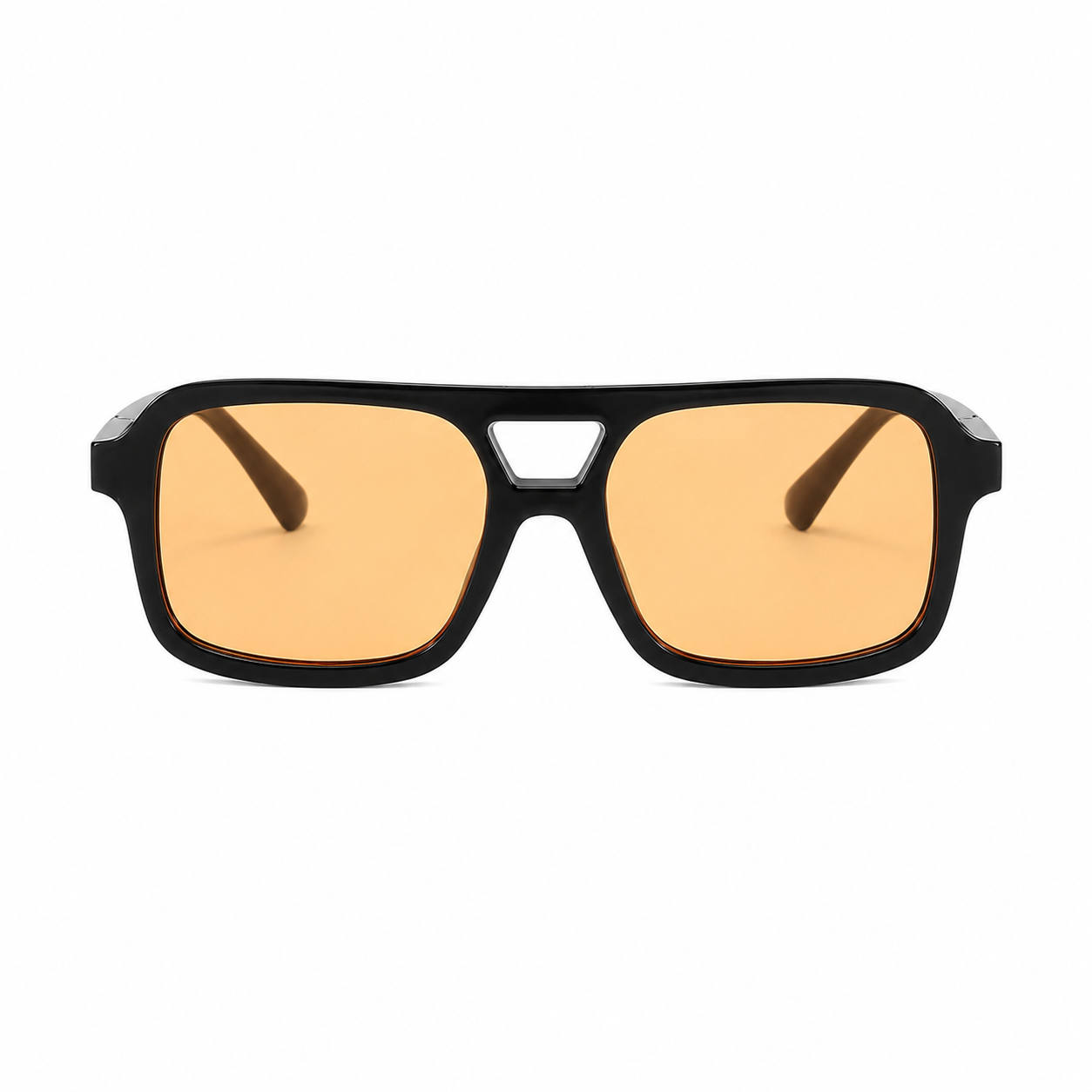 Lentes de sol CY de Solivo Eyewear — montura negra con lente degradado sunset naranja, protección UV400, Costa Rica