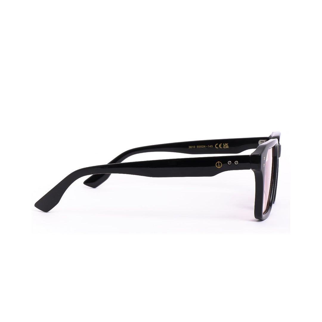 Vista lateral de los lentes de sol DUBL de Solivo, destacando su estructura ligera y diseño elegante.