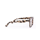 Gafas DUBL Blue light de Solivo, detalle de la parte trasera con diseño estilizado en acetato en tonalidades marrones, perfectas para días soleados.