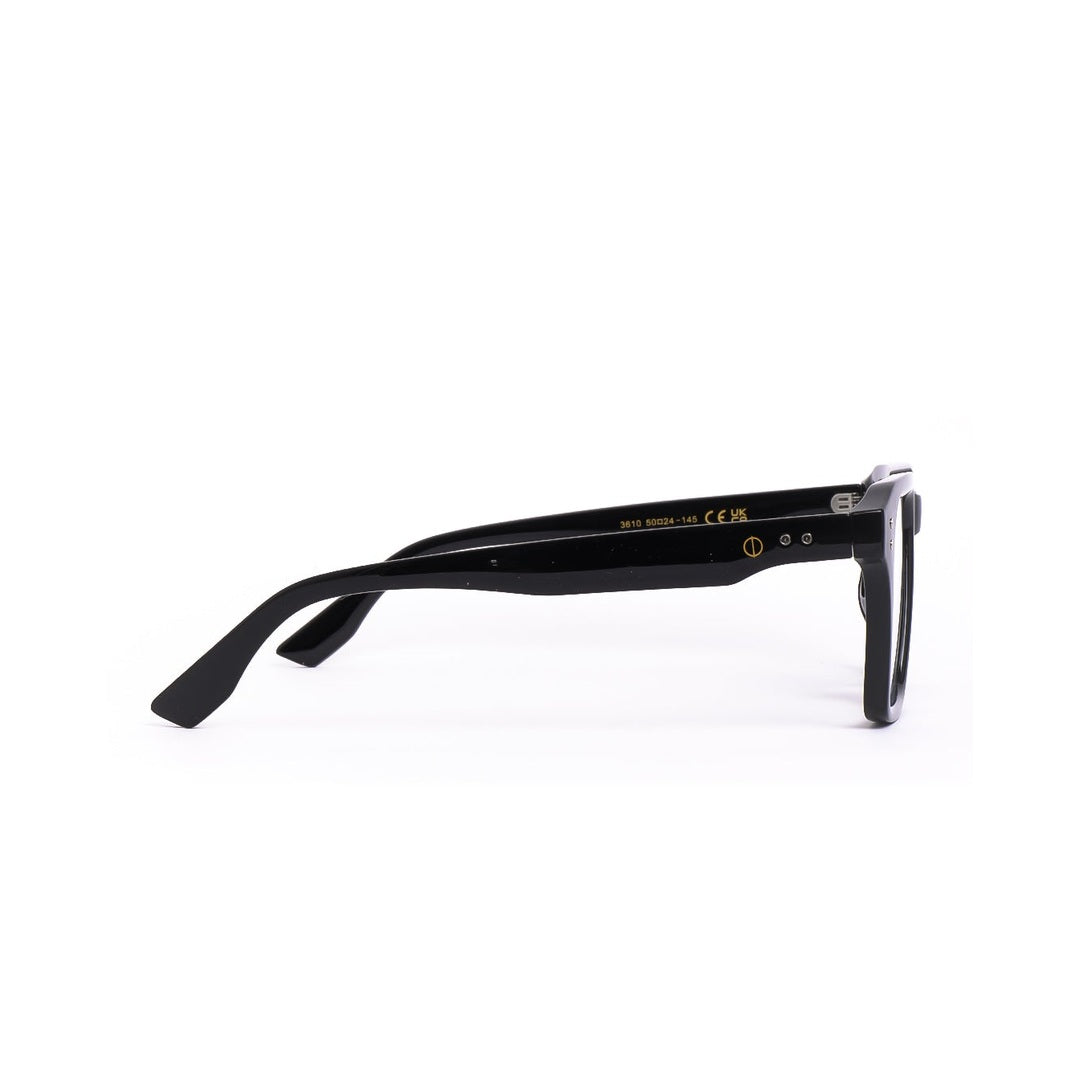 Detalle de los lentes DUBL Negro con filtro de luz azul de Solivo — diseño chic para oficina y pantallas