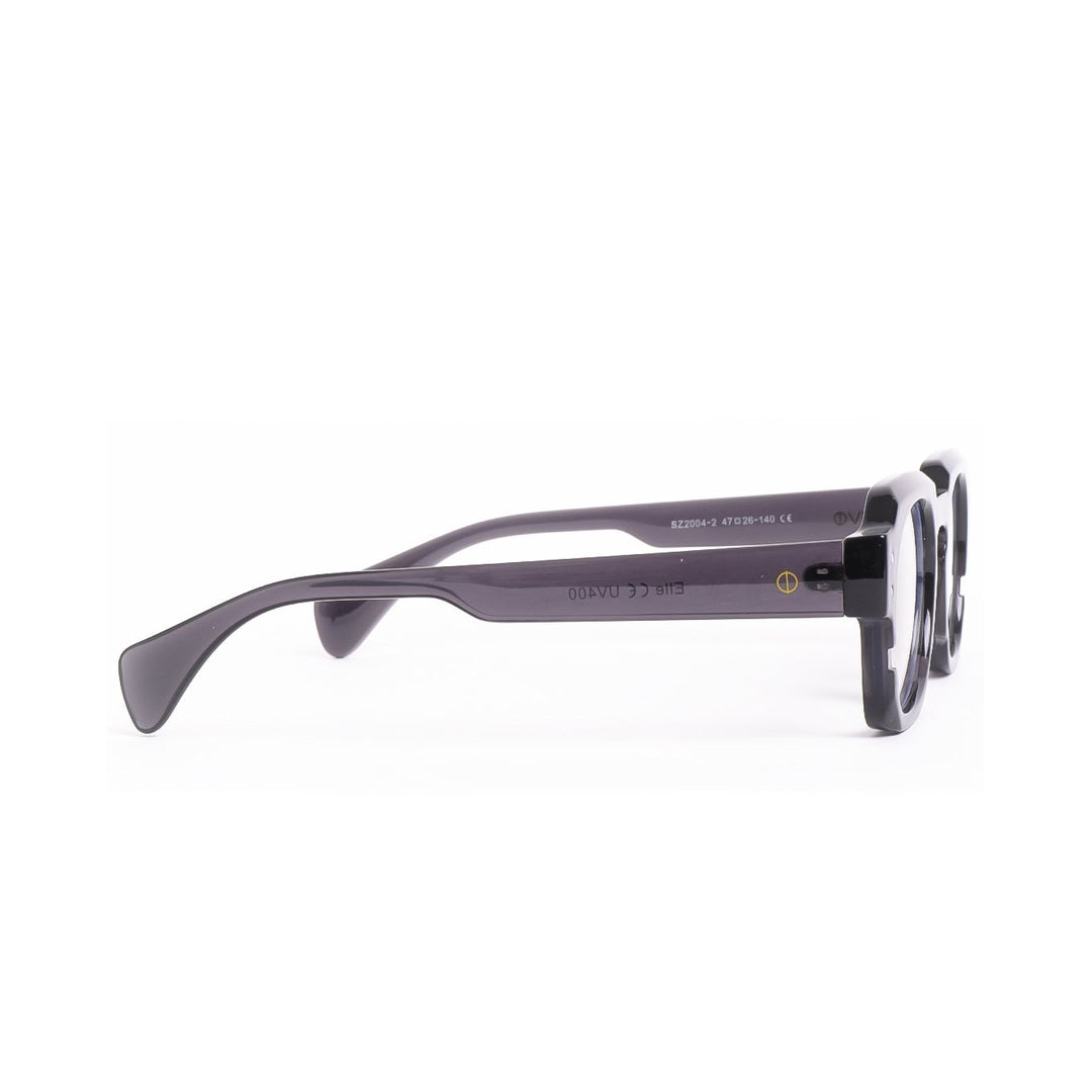 Vista lateral de los lentes Elle Negro Gris con filtro de luz azul de Solivo — estructura ligera para uso diario