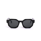 Lentes de sol LON de Solivo en color negro, con diseño octogonal y lentes oscuros, perfectos para un estilo moderno y sofisticado.
