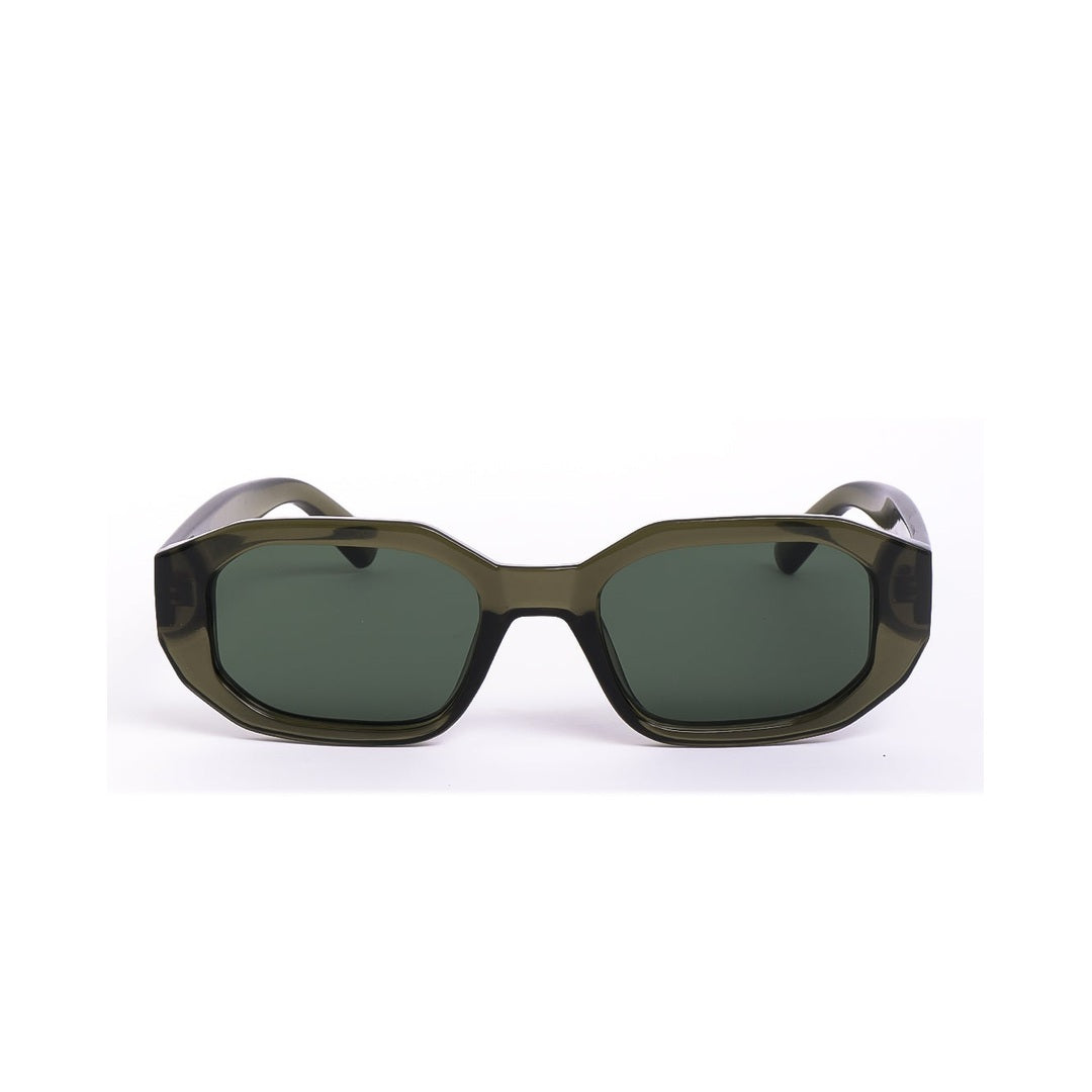 Lentes de sol JAE de Solivo con diseño moderno y sofisticado, color verde oscuro, ideales para complementar cualquier atuendo.