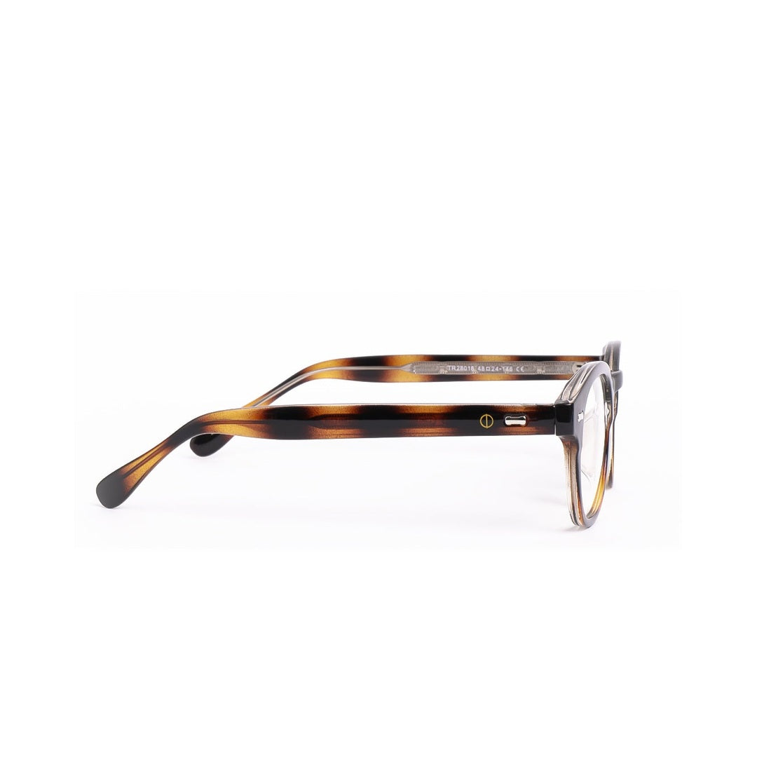 Lateral de los lentes LOND Blue light de Solivo, mostrando su diseño contemporáneo y detallado, ideales para proteger tus ojos del sol.