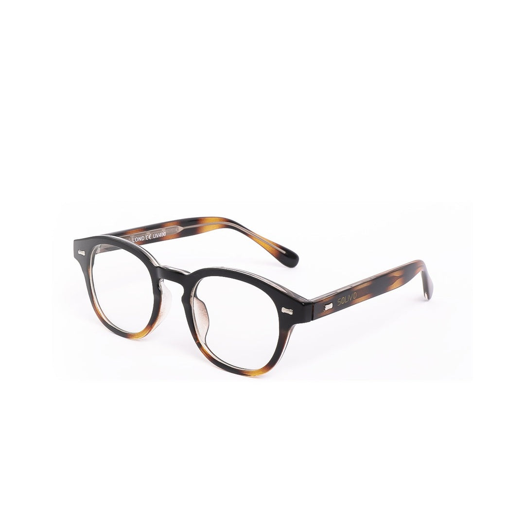 Vista frontal de los lentes LOND Carey con filtro de luz azul de Solivo — para pantallas y uso diario