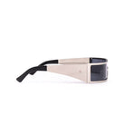 Lentes de sol LEA Plateado de Solivo, perfil del diseño con lentes polarizados que aseguran protección y claridad visual.