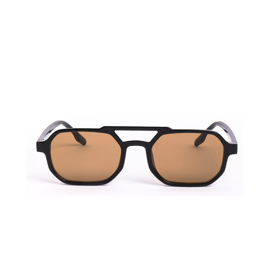 Lentes de sol LIV de Solivo, modernos y elegantes, con diseño en color negro y lentes marrones. Perfectos para protección UV400 y estilo al aire libre.