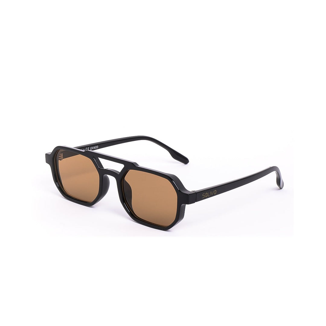 Lentes de sol LIV de Solivo, diseño moderno y elegante, con lentes polarizados en color marrón, perfectos para disfrutar del sol con estilo y protección.