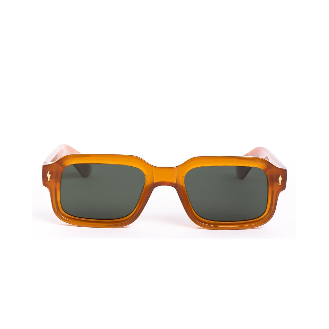 Gafas de sol LOU de Solivo en color naranja, con lentes polarizados y diseño moderno, ideales para combinar estilo y protección solar.