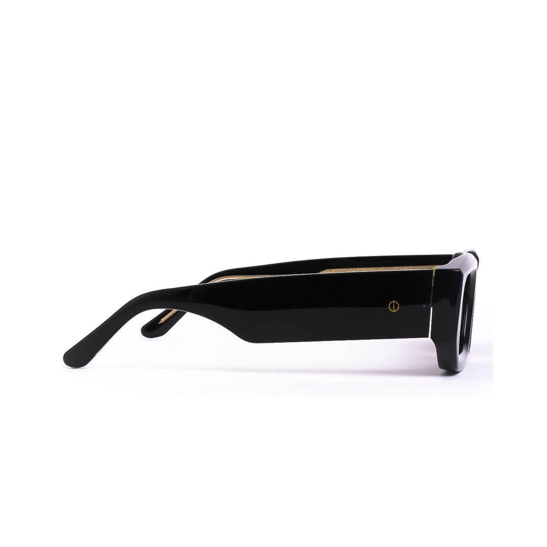Vista lateral de los lentes de sol LUA Negro de Solivo — acabado premium y protección UV400