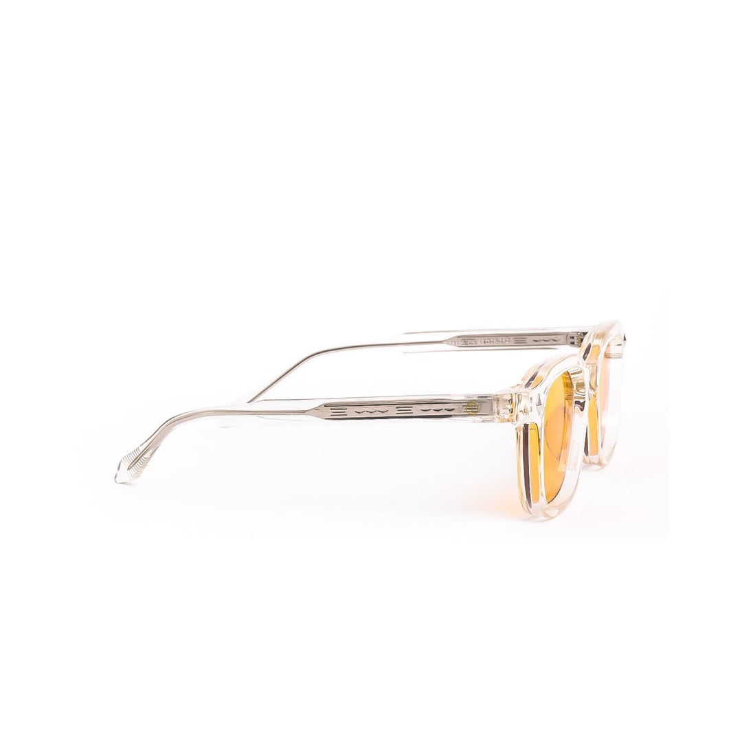 Vista de perfil de los lentes de sol Noir Cristal Amarilla de Solivo — diseño moderno con protección UV400