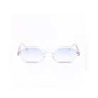 Lentes de sol NYX de Solivo con diseño moderno y elegante en color transparente y lentes azulados, perfectos para destacar en cualquier ocasión. Estilo y protección UV400 combinados.