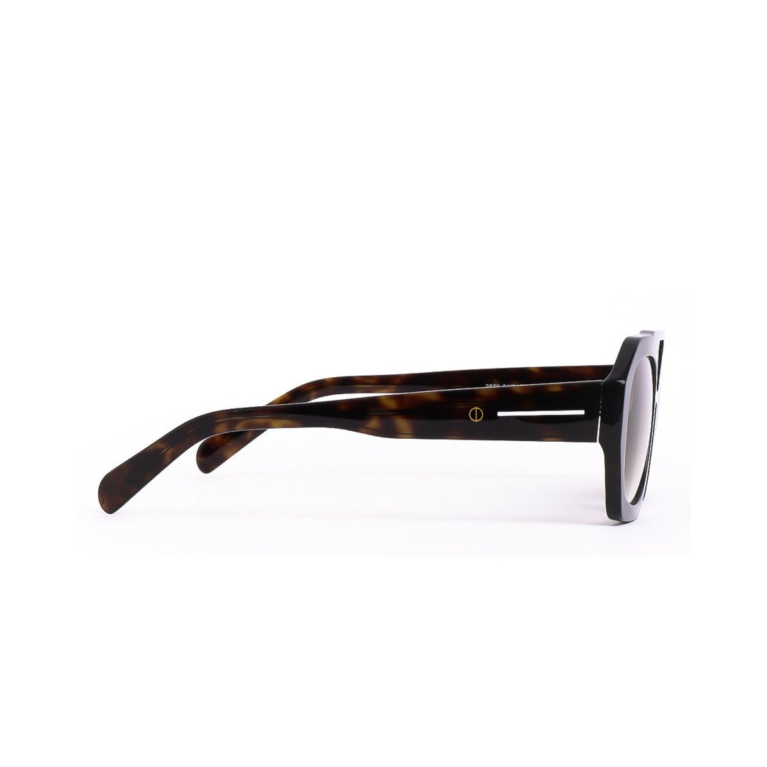 Vista lateral de los lentes de sol Oro Carey de Solivo — diseño elegante y protección UV400
