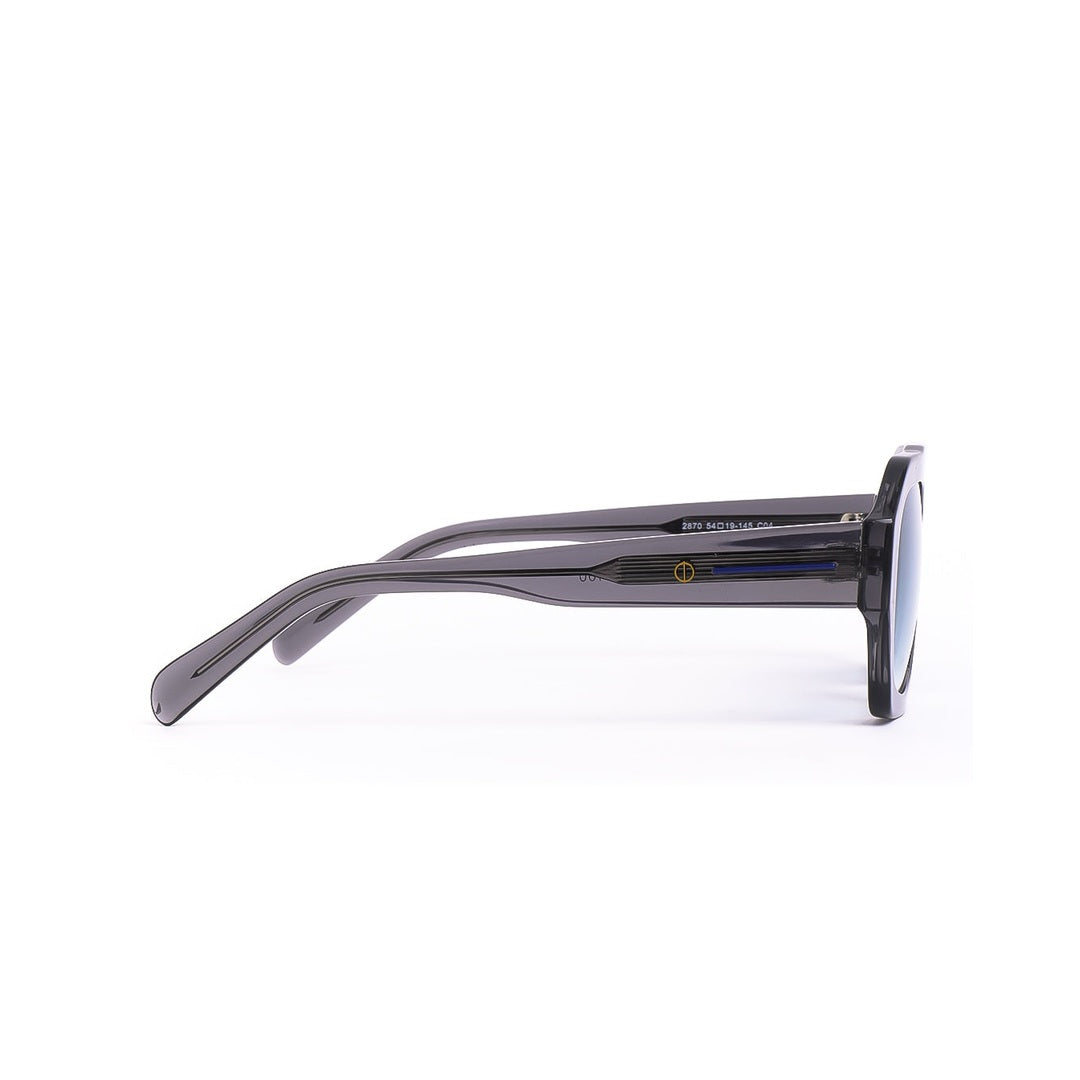 Vista lateral de los lentes de sol Oro Gris Sky de Solivo — varillas elegantes y protección UV400