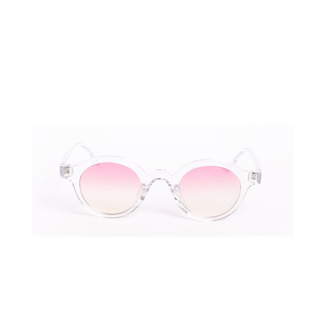 Lentes de sol PRAG en color cristal rosa de la marca Solivo, diseño elegante y moderno, ideales para complementar cualquier atuendo.