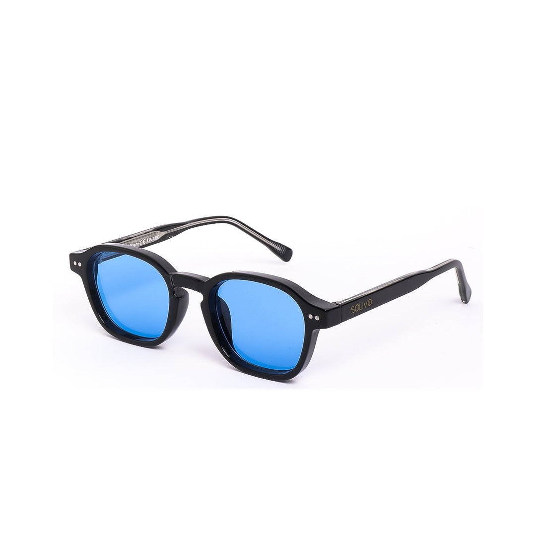 Lentes de sol REM de Solivo, con lentes azules polarizados, ideales para actividades al aire libre y protección UV.