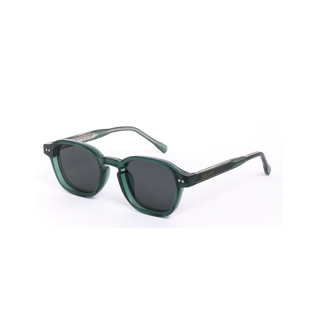 Vista lateral de los lentes de sol REM Verde de Solivo — diseño versátil con filtro UV400