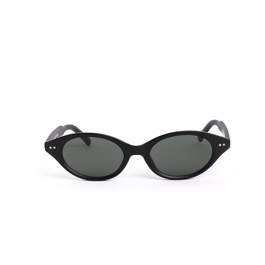 Gafas de sol SEOU de Solivo con diseño moderno en color negro, cristales oscuros y forma estilizada, perfectas para lucir elegante y protegido del sol.