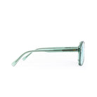 Vista lateral de los lentes de sol Sol - Turquesa de Solivo, enfatizando su diseño cómodo y ligero, ideal para disfrutar del sol con estilo.
